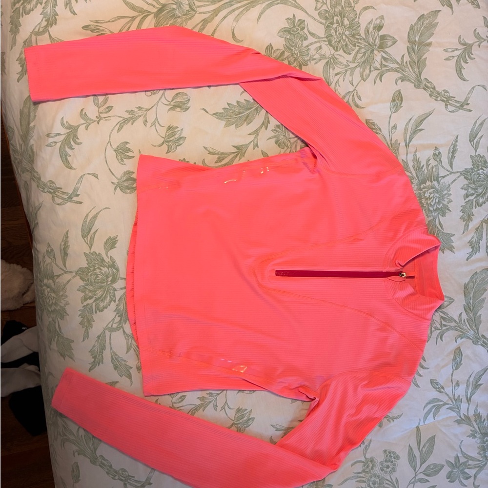 Lululemon Athletica Pink/orange Long Sleeve Half Zip